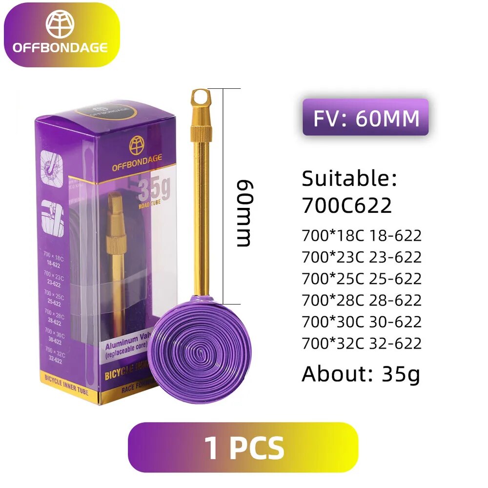 Inner Tube 700C - OFFBONDAGE-Válvula de aluminio ultraligera para bicicleta,