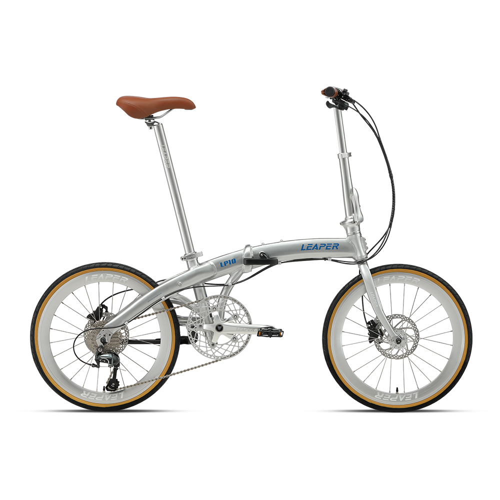 Commuting With Bike - Bicicleta Plegable de Cuero Marrón con