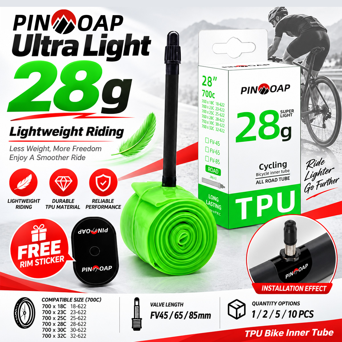 PINMOAP: cámara de aire ligera - Inner Tube 700C reseña y precio