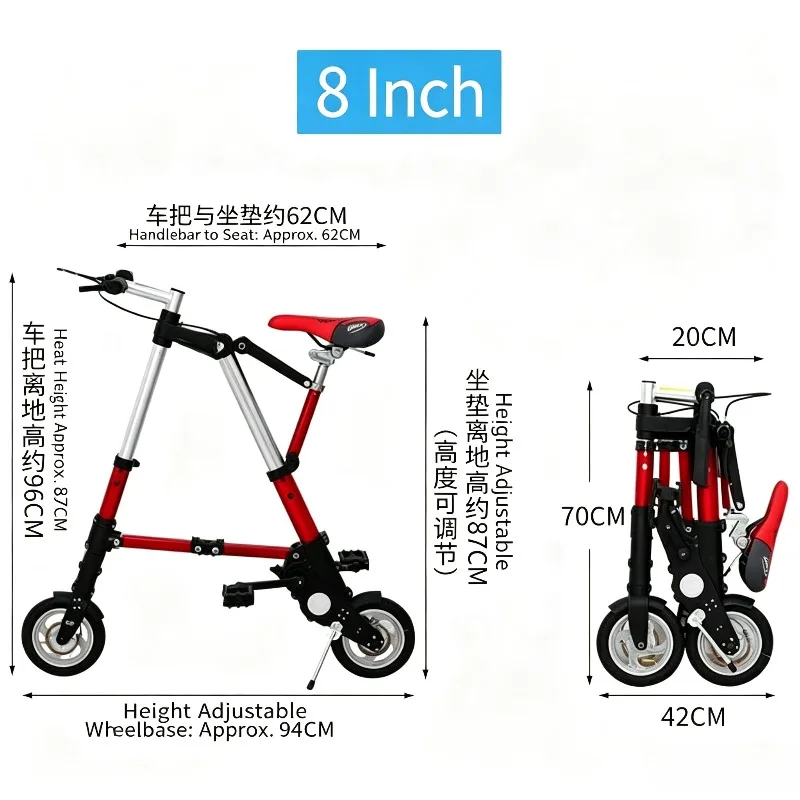 Bicicleta plegable mini de 8 p - Cycling Commute Distance reseña y precio