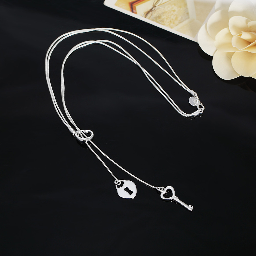 Collar de plata de ley 925 con - Chain Lock Combination reseña y precio